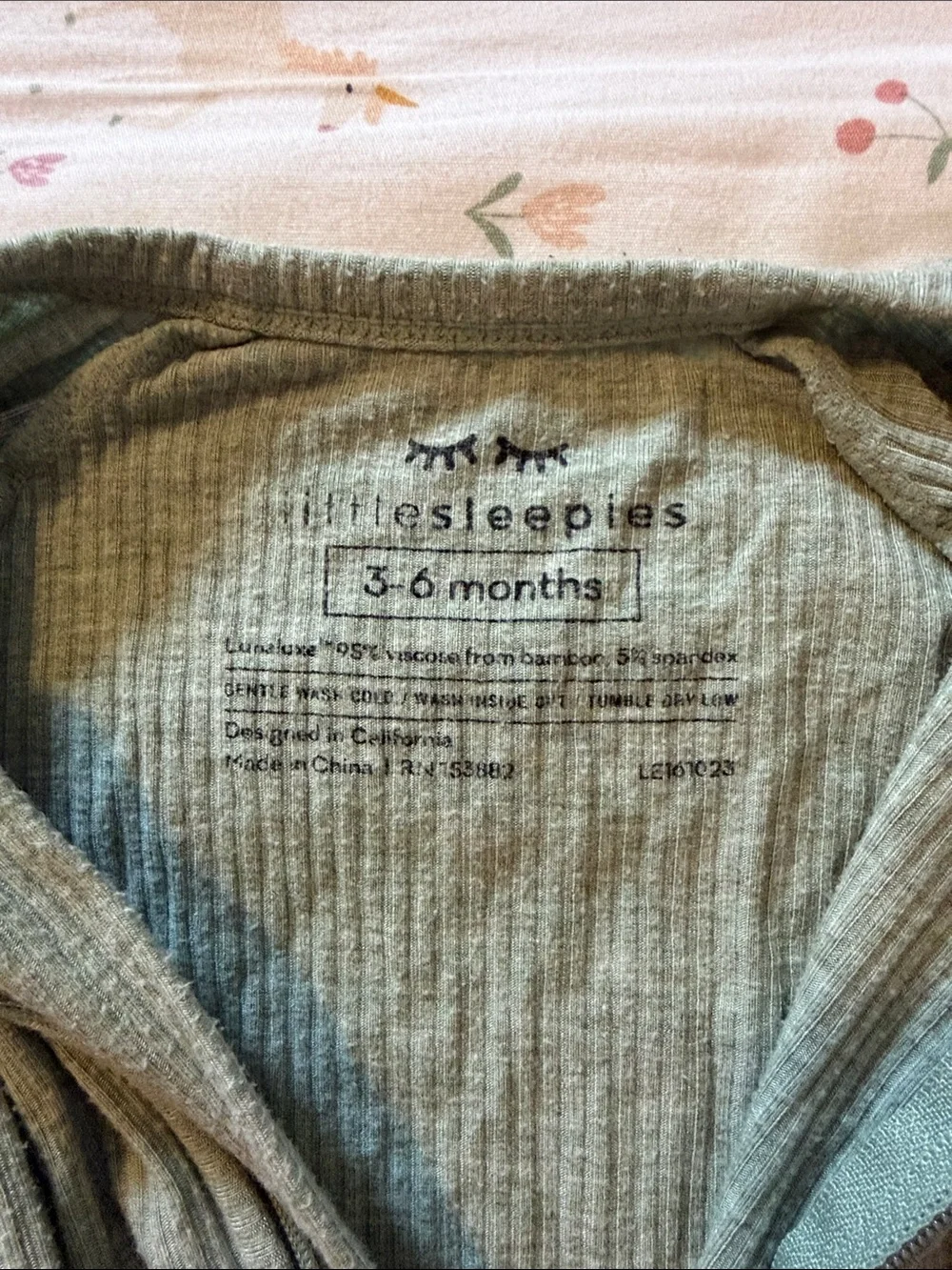 Little Sleepies Soft Ribbed Sage Green Baby Zippy Pajamas